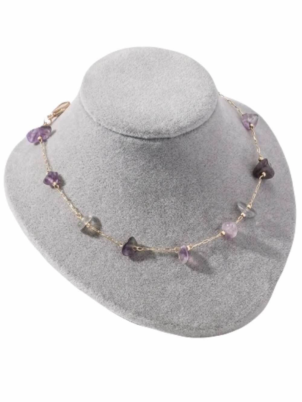 New Woman’s Boho 9k Gold Minimalist Natural Amethyst Bracelet or Anklet